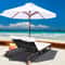 2 Person Patio Rattan Lounge Chair With Adjustable Backrest Double Recliner With Cushions 6