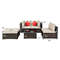 5Piece Outdoor Patio Rattan Furniture Set Sectional Conversation Set With Cushions  Coffee Table 6