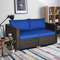 2Piece Patio Rattan Sectional Conversation Sofa Set WeatherResistant Outdoor Lounge Set 0