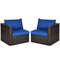 2Piece Patio Rattan Sectional Conversation Sofa Set WeatherResistant Outdoor Lounge Set 7