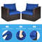 2Piece Patio Rattan Sectional Conversation Sofa Set WeatherResistant Outdoor Lounge Set 3
