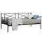 Sturdy Metal Daybed With Twin Bed Frame Stable Steel Slats  Multifunctional Sofa Bed 7