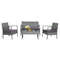 Outdoor Rattan Conversation Set 4Piece Patio Furniture With Comfortable Cushions 7