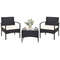 3Piece Patio Wicker Rattan Furniture Set With Cushions Outdoor Bistro Set For Lawn Backyard 3