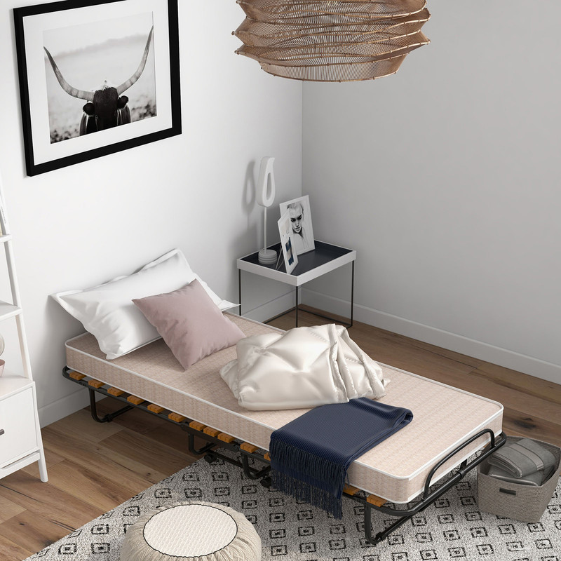 75 x 31.5 Inch Extra Guest Folding Bed with Memory Foam Mattress, Comfortable Sleeper for Adults