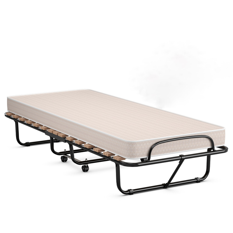 75 x 31.5 Inch Extra Guest Folding Bed with Memory Foam Mattress, Comfortable Sleeper for Adults
