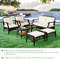 7-Piece Outdoor Patio Furniture Set with Waterproof Cover, Durable Rattan Conversation Set for Garden, Poolside & Backy