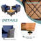 3Piece Patio Rattan Bistro Furniture Set With Acacia Wooden Table Top Navy Cushion Option 6
