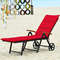 Folding Patio Rattan Lounge Chair With Wheels Adjustable  Portable Outdoor Relaxation 7