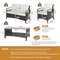 Outdoor Patio Rattan Furniture Set With Cushioned Loveseat Chairs  2Tier Storage Table 6