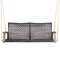 Weatherproof Rattan Hanging Porch Swing Chair With Soft Cushion And Acacia Armrests Ideal For Patio 0