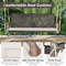 Weatherproof Rattan Hanging Porch Swing Chair With Soft Cushion And Acacia Armrests Ideal For Patio 3