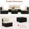 Outdoor Patio Furniture Set With Cushions And Glass Coffee Table Wicker Sectional Seating Set For D 6