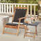 Foldable Patio Lounge Chair Set With Acacia Wood Side Table Rattan Recliners With Retractable Ottom 1