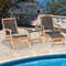 Foldable Patio Lounge Chair Set With Acacia Wood Side Table Rattan Recliners With Retractable Ottom 2