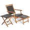 Foldable Patio Lounge Chair Set With Acacia Wood Side Table Rattan Recliners With Retractable Ottom 0