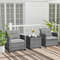 Outdoor Wicker Conversation Set With Tempered Glass Coffee Table And Cushions Patio Furniture For B 2