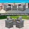 Outdoor Wicker Conversation Set With Tempered Glass Coffee Table And Cushions Patio Furniture For B 3