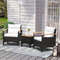 Outdoor Patio Rattan Furniture Set With Removable Cushions And Coffee Table PE Wicker Chairs For Ba 1
