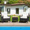 Outdoor Patio Rattan Furniture Set With Removable Cushions And Coffee Table PE Wicker Chairs For Ba 2