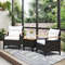 Outdoor Patio Rattan Furniture Set With Removable Cushions And Coffee Table PE Wicker Chairs For Ba 5