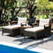 Outdoor Patio Conversation Set With Cushions Coffee Table And Ottomans PE Rattan Furniture For Back 2