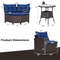 Outdoor Patio Rattan Furniture Set Cushioned Sofa Seating With Tempered Glass Table For Balcony Dec 6