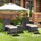 Modern Outdoor Wicker Sofa Set With Coffee Table And Ottomans PE Rattan Patio Seating Set For Porch 2