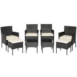 outdoor patio wicker conversation set, rattan sofa furniture with ottomans & coffee tables, cushions for garden