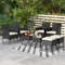 Outdoor Patio Wicker Conversation Set Rattan Sofa Furniture With Ottomans  Coffee Tables Cushions F 2