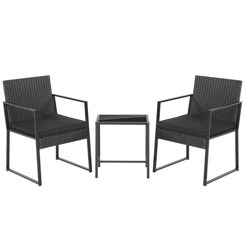 Modern Heavy Duty Patio Furniture Set With Coffee Table Outdoor Wicker Armchairs For Small Spaces B 0