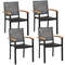 Set Of 4 Outdoor Patio PE Rattan Dining Chairs With PowderCoated Steel Frame RustResistant Stacka 3