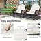 Patio Rattan Rocking Chair with Seat Back Cushions & Waist Pillow, Ergonomic Outdoor Rocker