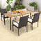 2-Piece Patio Wicker Dining Armchair Set with Soft Zippered Cushion – Set of 2 Outdoor Chairs