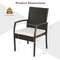 2-Piece Patio Wicker Dining Armchair Set with Soft Zippered Cushion – Set of 2 Outdoor Chairs