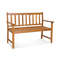 2 Person Outdoor Acacia Wood Bench with Backrest Sturdy & Comfortable Garden Seating