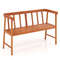 Outdoor Eucalyptus Wood Bench with Backrest and Armrests Sturdy 800 lb Capacity Garden Seating