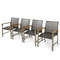 4Piece Rattan Dining Chairs With Acacia Wood Armrests WeatherResistant Patio Furniture Set 7