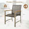 4Piece Rattan Dining Chairs With Acacia Wood Armrests WeatherResistant Patio Furniture Set 5