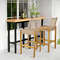 2Piece Rattan Barstool Set Patio Wood Dining Chairs With Ergonomic Backrest  Footrest 0