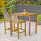 2Piece Rattan Barstool Set Patio Wood Dining Chairs With Ergonomic Backrest  Footrest 1