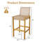 2Piece Rattan Barstool Set Patio Wood Dining Chairs With Ergonomic Backrest  Footrest 7