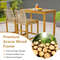 2Piece Rattan Barstool Set Patio Wood Dining Chairs With Ergonomic Backrest  Footrest 4