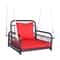 Patio Rattan Porch Swing Hammock Chair With Seat Cushion 400LB Capacity Outdoor Hanging Chair 6