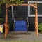 1Person Rattan Hanging Porch Swing Seat With Cushions Ropes Cozy Outdoor Relaxation Chair 7