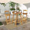 Acacia Wood Bar Height Table, 31.5" Round Outdoor Table with Umbrella Hole, Slatted Tabletop & Footrests
