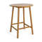 Acacia Wood Bar Height Table, 31.5" Round Outdoor Table with Umbrella Hole, Slatted Tabletop & Footrests