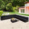 10Piece Outdoor Wicker Conversation Set With Seat  Back Cushions PE Rattan Patio Furniture 2
