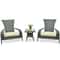 3Piece Outdoor Adirondack Set Wicker Chairs With Cushions Side Table For Patio Relaxation 4