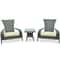 3Piece Outdoor Adirondack Set Wicker Chairs With Cushions Side Table For Patio Relaxation 5